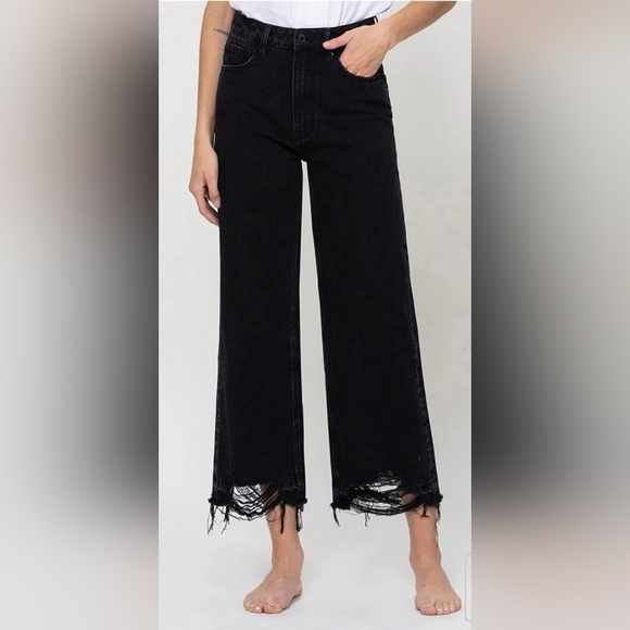 VERVET BY FLYING MONKEY Denim - FLYING MONKEY VERVET BLACK SUN WIDE LEG DENIM- BLACK Sz. 29